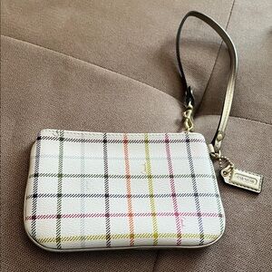 Coach Multicolor Plaid Wristlet